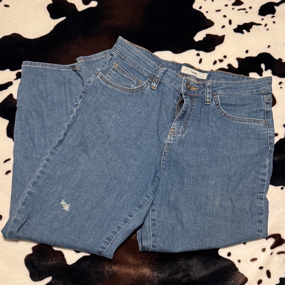 Vans Classic Blue Straight Leg Ripped Jeans - Picture 1 of 4